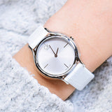 Calvin Klein Skirt White Dial White Leather Strap Watch for Women - K2U231K6 Authentic Buy Shop Now