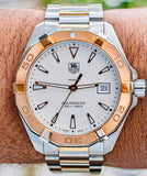 Tag Heuer Aquaracer Quartz White Dial Silver Strap Watch for Men - WAY1150.BD0911 Authentic Buy Shop Now