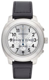 Emporio Armani Sportivo Chronograph Silver Dial Black Leather Strap Watch For Men - AR6054 Authentic Buy Shop Now