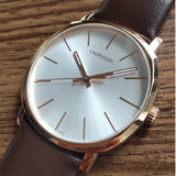 Calvin Klein Posh Silver Dial Brown Leather Strap Watch for Men - K8Q316G6 Authentic Buy Shop Now