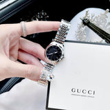 Gucci G Timeless Black Dial Silver Steel Strap Watch For Women - YA126502 Authentic Buy Shop Now