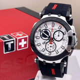 Tissot T Race Chronograph White Dial Black Silicone Strap Watch For Men - T115.417.27.011.00 Authentic Buy Shop Now