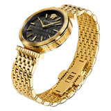 Versace V-Twist Black Dial Gold Mesh Bracelet Watch for Women - VELS00819 Authentic Buy Shop Now