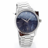 Gucci G Timeless Diamonds Mother of Pearl Blue Dial Silver Steel Strap Unisex Watch - YA126458 Authentic Buy Shop Now