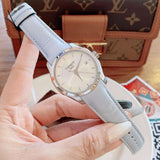 Tissot T Classic Couturier Silver Dial Light Blue Leather Strap Watch For Women - T035.210.16.031.02 Authentic Buy Shop Now