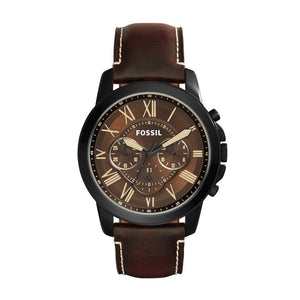 Fossil Grant Chronograph Brown Dial Brown Leather Strap Watch for Men - FS5088 Authentic Buy Shop Now