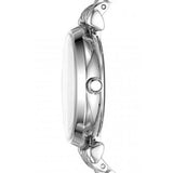 Emporio Armani Gianni T Bar White Marble Dial Silver Steel Strap Watch For Women - AR11170 Authentic Buy Shop Now