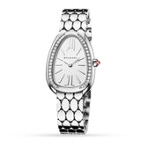 Bvlgari Serpenti Seduttori Diamonds Silver Dial Silver Steel Strap Watch for Women - SERPENTI103361 Authentic Buy Shop Now