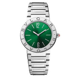 Bvlgari Bvlgari Bvlgari Lady Green Dial Silver Steel Strap Watch for Women - BVLGARI103693 Authentic Buy Shop Now