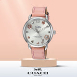 Coach Delancey White Dial Pink Leather Strap Watch for Women - 14502799 Authentic Buy Shop Now
