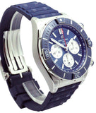 Breitling Super Chronomat B01 44 Blue Dial Blue Rubber Strap Watch for Men - AB0136161C1S1 Authentic Buy Shop Now