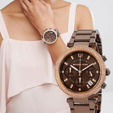 Michael Kors Parker Analog Quartz Brown Dial Brown Steel Strap Watch For Women - MK6378 Authentic Buy Shop Now