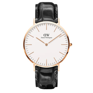Daniel Wellington Classic Reading White Dial Black Leather Strap Watch For Men - DW00100014 Authentic Buy Shop Now