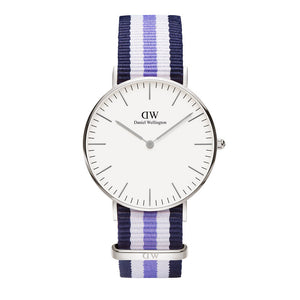 Daniel Wellington Classic Trinity White Dial Three Tone Nylon Strap Watch For Women - 0609DW Authentic Buy Shop Now