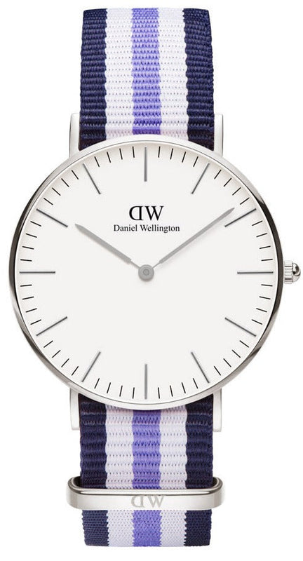 Daniel Wellington Classic Trinity White Dial Three Tone Nylon Strap Watch For Women - 0609DW Authentic Buy Shop Now