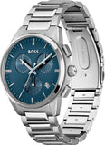 Hugo Boss Dapper Chronograph Blue Dial Silver Steel Strap Watch For Men - 1513927 Authentic Buy Shop Now