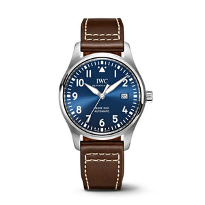 IWC Pilot's Mark XVIII Le Petit Prince Blue Dial Brown Leather Strap Watch for Men - IW327004 Authentic Buy Shop Now