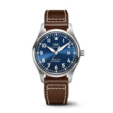 IWC Pilot's Mark XVIII Le Petit Prince Blue Dial Brown Leather Strap Watch for Men - IW327004 Authentic Buy Shop Now
