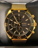 Hugo Boss Ocean Edition Black Dial Gold Mesh Bracelet Watch for Men - 1513703 Authentic Buy Shop Now
