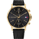 Tommy Hilfiger Daniel Black Dial Black Leather Strap Watch for Men - 1710417 Authentic Buy Shop Now