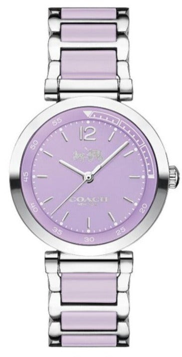 Coach Tristent Purple Dial Two Tone Steel Strap Watch for Women - 14502461 Authentic Buy Shop Now