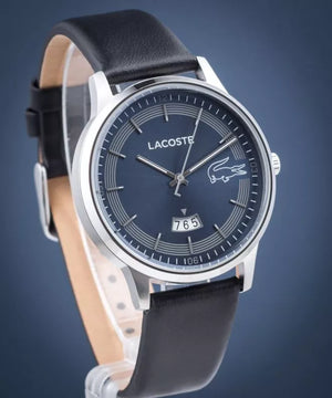 Lacoste Madrid Blue Dial Black Leather Strap Watch for Men - 2011034 Authentic Buy Shop Now