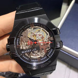 Maserati Automatic Skeleton Black Dial Black Leather Strap Watch For Men - R8821108021 Authentic Buy Shop Now