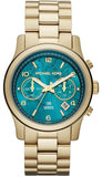 Michael Kors Runway Stop Hunger Blue Dial Gold Steel Strap Watch for Men - MK8315 Authentic Buy Shop Now
