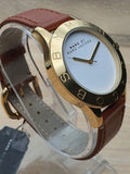 Marc Jacobs Blade White Dial Brown Leather Strap Watch for Women - MBM1218 Authentic Buy Shop Now