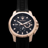 Maserati SFIDA Chronograph Black Dial Black Rubber Strap Watch For Men - R851123008 Authentic Buy Shop Now