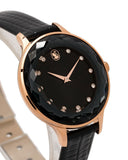 Swarovski Octea Nova Black Dial Black Leather Strap Watch for Women - 5650033 Authentic Buy Shop Now