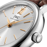 IWC Portofino Automatic Silver Dial Brown Leather Strap Watch for Women - IW357403 Authentic Buy Shop Now