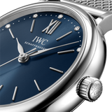 IWC Portofino Automatic Blue Dial Silver Mesh Bracelet Watch for Women - IW357404 Authentic Buy Shop Now