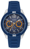 Guess Trade Blue Dial Blue Silicone Strap Watch for Men - W0967G2 Authentic Buy Shop Now