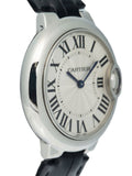 Cartier Ballon Bleu De Cartier Silver Dial Black Leather Strap Watch for Women - WSBB0034 Authentic Buy Shop Now