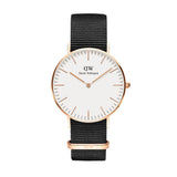 Daniel Wellington Classic Cornwall White Dial Black Nylon Strap Watch For Women - DW00100259 Authentic Buy Shop Now