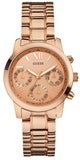 Guess Mini Sunrise Chronograph Quartz Rose Gold Dial Rose Gold Steel Strap Watch For Women - W0448L3 Authentic Buy Shop Now