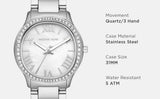 Michael Kors Sage Three-Hand Mother of Pearl White Dial Silver Steel Strap Watch for Women - MK4824 Authentic Buy Shop Now