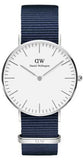 Daniel Wellington Classic Bayswater White Dial Blue NATO Strap Watch For Women - DW00100280 Authentic Buy Shop Now