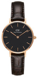 Daniel Wellington Classic Petite York Black Dial Brown Leather Strap Watch For Women - DW00100226 Authentic Buy Shop Now