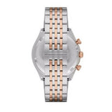 Emporio Armani Zeta Chronograph Quartz White Dial Two Tone Steel Strap Watch For Men - AR1998 Authentic Buy Shop Now