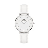 Daniel Wellington Petite Bondi White Dial White Leather Strap Watch For Women - DW00100190 Authentic Buy Shop Now