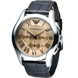 Emporio Armani Valente Chronograph Brown Dial Brown Leather Strap Watch For Men - AR1785 Authentic Buy Shop Now