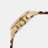 Michael Kors Lexington Chronograph Brown Dial Gold Steel Strap Watch For Women - MK7276 Authentic Buy Shop Now