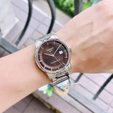Tissot Luxury Powermatic 80 Brown Dial Silver Steel Strap Watch For Men - T086.407.11.291.00 Authentic Buy Shop Now