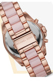 Michael Kors Bradshaw Chronograph Pink Dial Two Tone Steel Strap Watch For Women - MK6830 Authentic Buy Shop Now