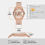 Michael Kors Slim Runway Analog Rose Gold Dial Rose Gold Steel Strap Watch For Women - MK4733 Authentic Buy Shop Now