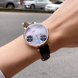 Fossil Jacqueline Mother of Pearl Dial Black Leather Strap Watch for Women - ES4535 Authentic Buy Shop Now