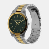 Michael Kors Slim Runway Quartz Green Dial Two Tone Steel Strap Watch for Women - MK9149 Authentic Buy Shop Now