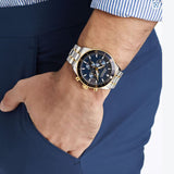 Movado Heritage Calendoplan Chronograph Blue Dial Two Tone Steel Strap Watch For Men - 3650126 Authentic Buy Shop Now